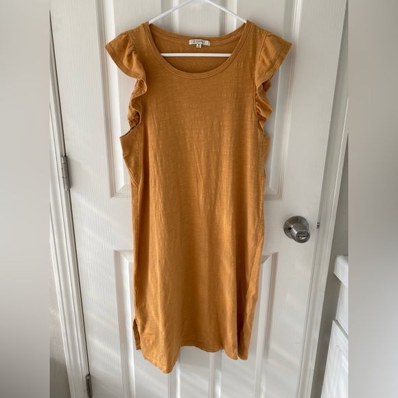 Z Supply Mustard Ruffle Sleeve Midi Dress - Picture 1 of 7